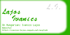 lajos ivanics business card